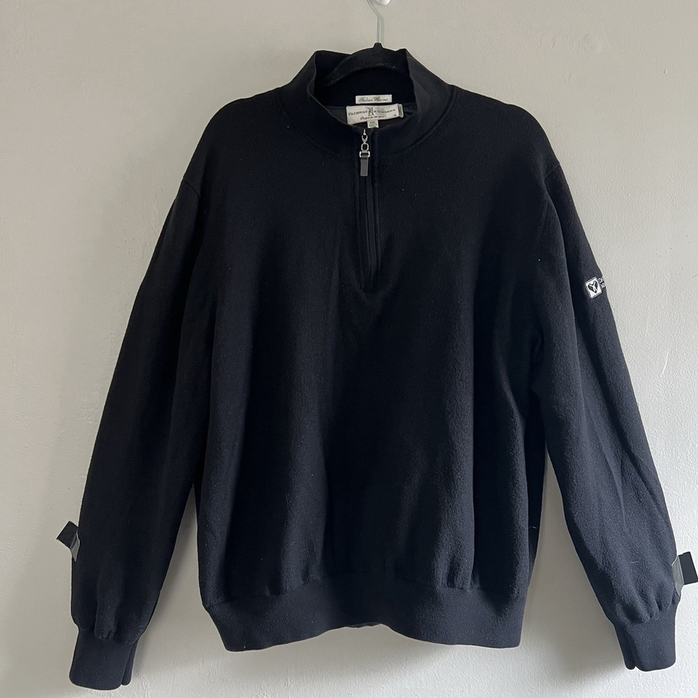 Hideaway Golf Club Italian Merino Wool Lined Sweater 1/4‎ Zip Fairway Greene XXL